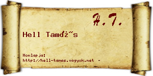 Hell Tamás névjegykártya